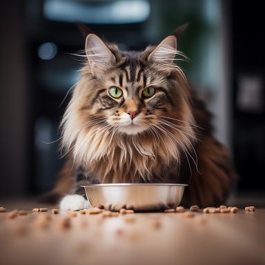 Katze bei Futternapf